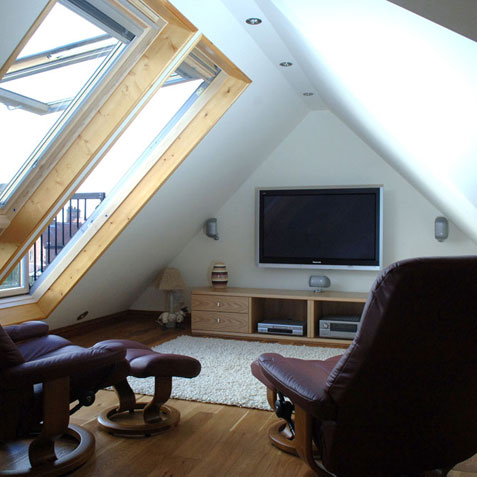 Home cinema in loft conversion