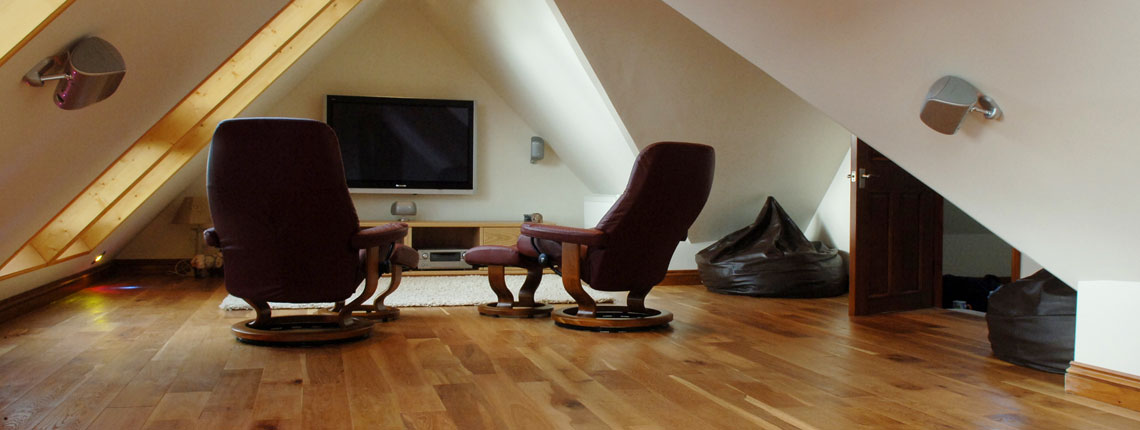 Home cinema in loft conversion